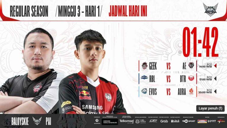 Hasil Geek Slate vs Alter Ego di Regular Season MPL ID S11