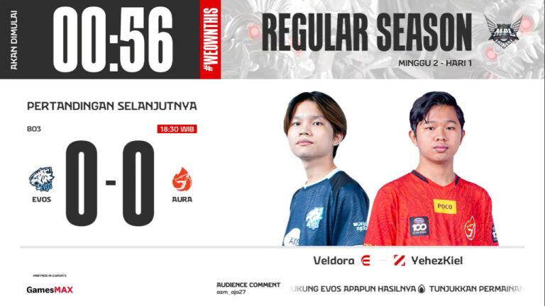 Hasil EVOS vs AURA di MPL ID S13 Regular Season Hari ke-1 Minggu ke-2