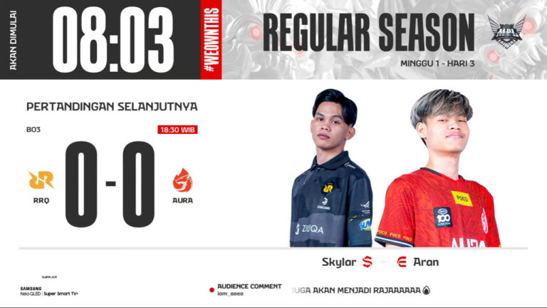 Hasil RRQ vs AURA di MPL ID S13 Regular Season Hari ke-3 Minggu ke-1