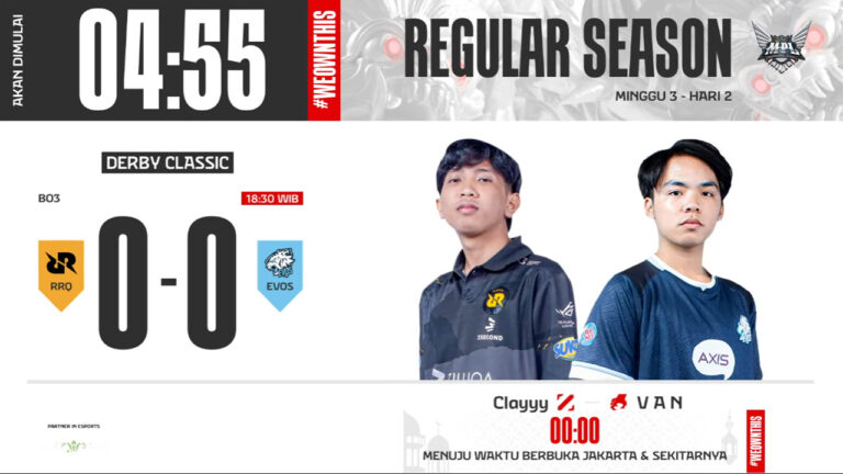 Hasil RRQ vs EVOS di MPL ID S13 Regular Season Hari ke-2 Minggu ke-3
