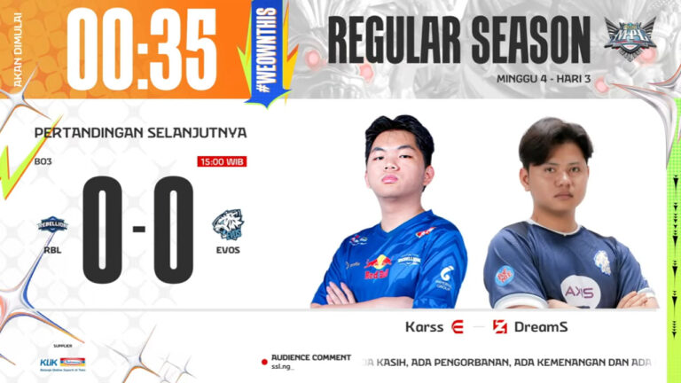 Hasil Rebellion vs EVOS di MPL ID S13 Regular Season Hari ke-3 Minggu ke-4