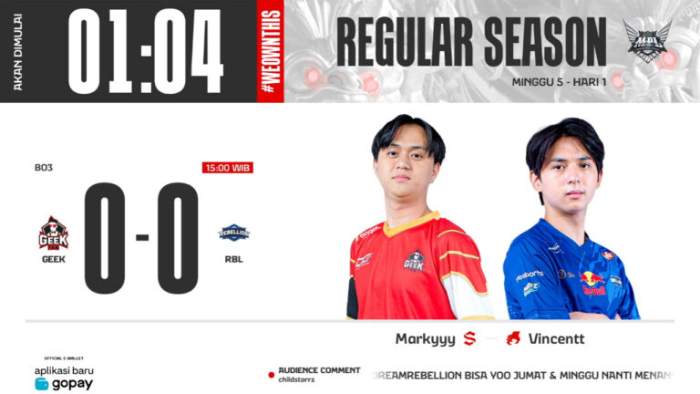Hasil Geek Fam vs Rebellion di MPL ID S13 Regular Season Hari ke-1 Minggu ke-5