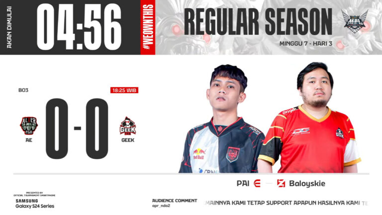 Hasil AE vs Geek Fam di MPL ID S13 Regular Season Hari ke-3 Minggu ke-7