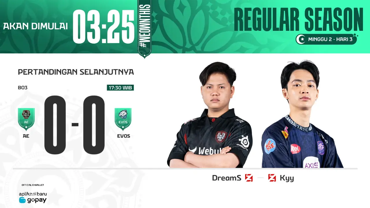 Hasil AE vs EVOS di MPL ID S15 Regular Season Hari ke-3 Minggu ke-2