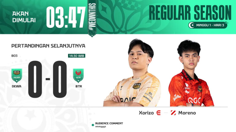 Hasil DEWA vs BTR di MPL ID S15 Regular Season Hari ke-3 Minggu ke-1