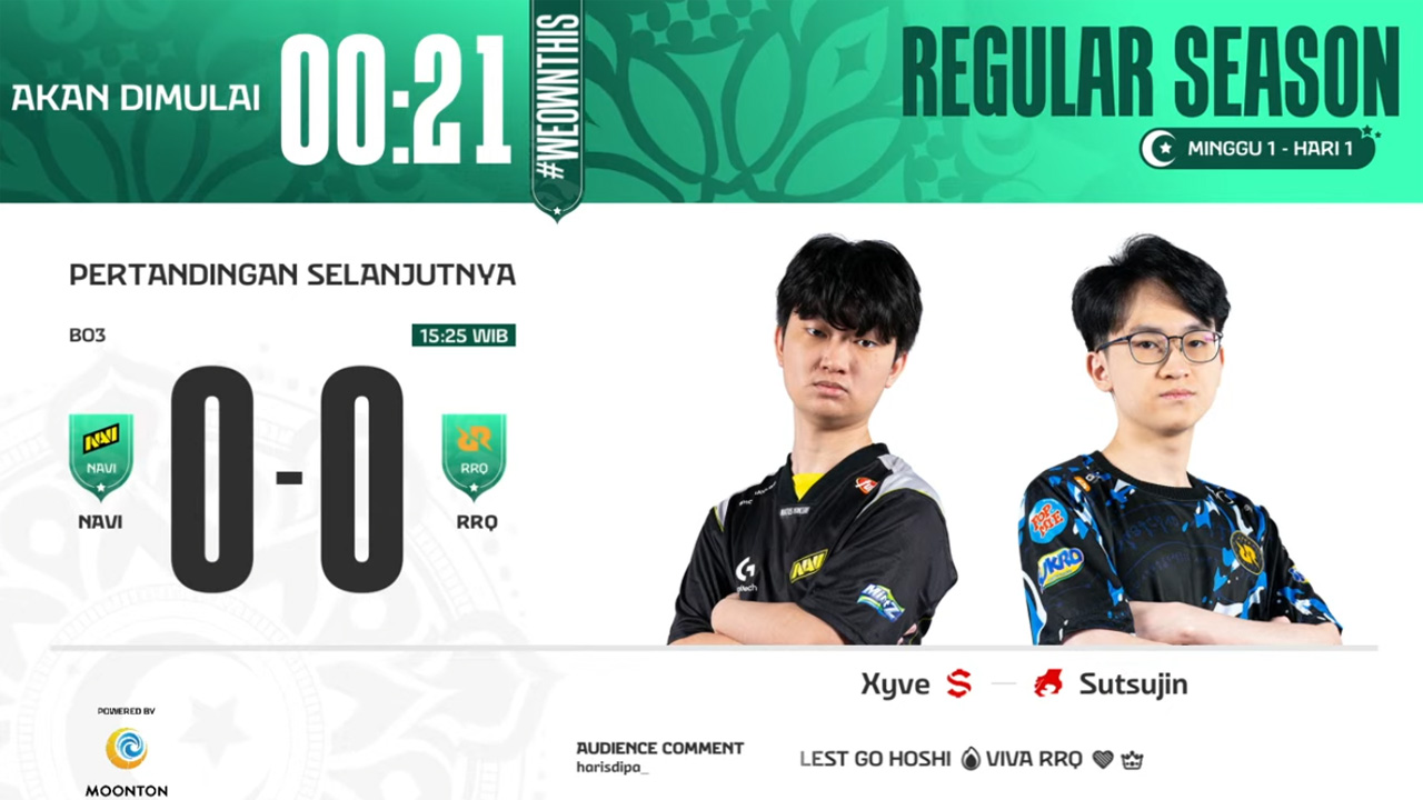 Hasil NAVI vs RRQ di MPL ID S15 Regular Season Hari ke-1 Minggu ke-1