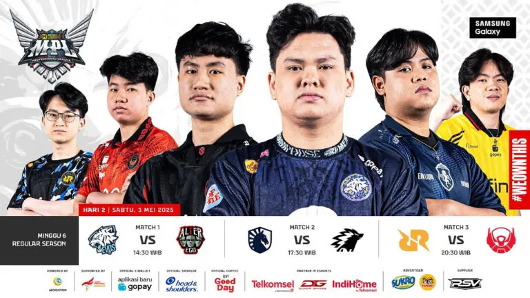 Hasil MPL ID S15 Day 2 Week 6: EVOS vs AE, ONIC vs TLID, RRQ vs BTR