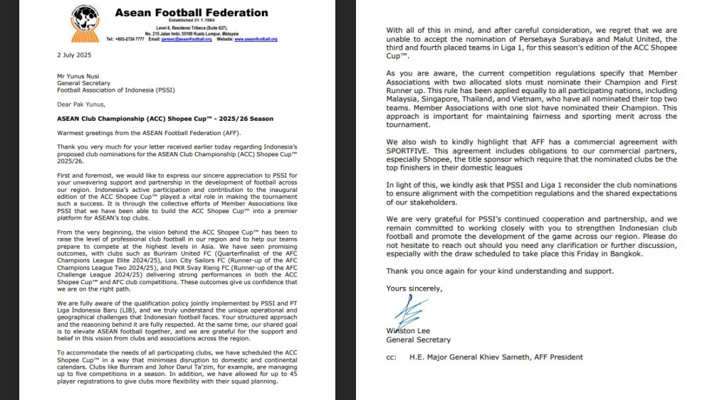Surat Resmi AFF