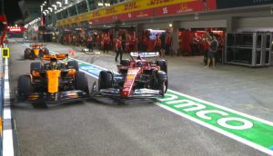 Ferrari Dihukum Karena Leclerc Tabrak Norris di Pitlane