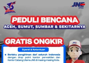 JNE Bantu Korban Banjir Sumatera 2025 dengan Pengiriman Gratis